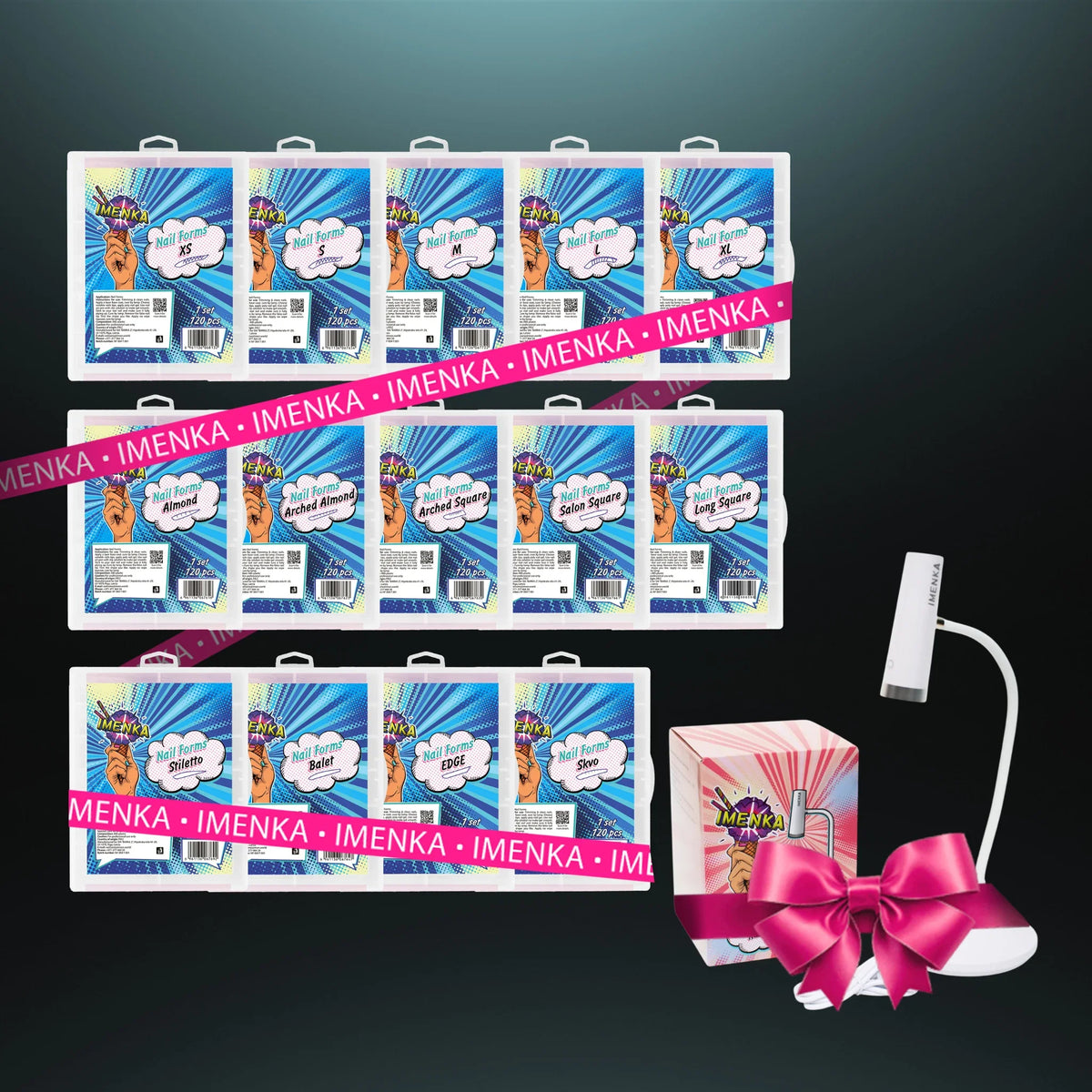 Imenka Pack of 14 Nail Forms Imenka with Lamp v1