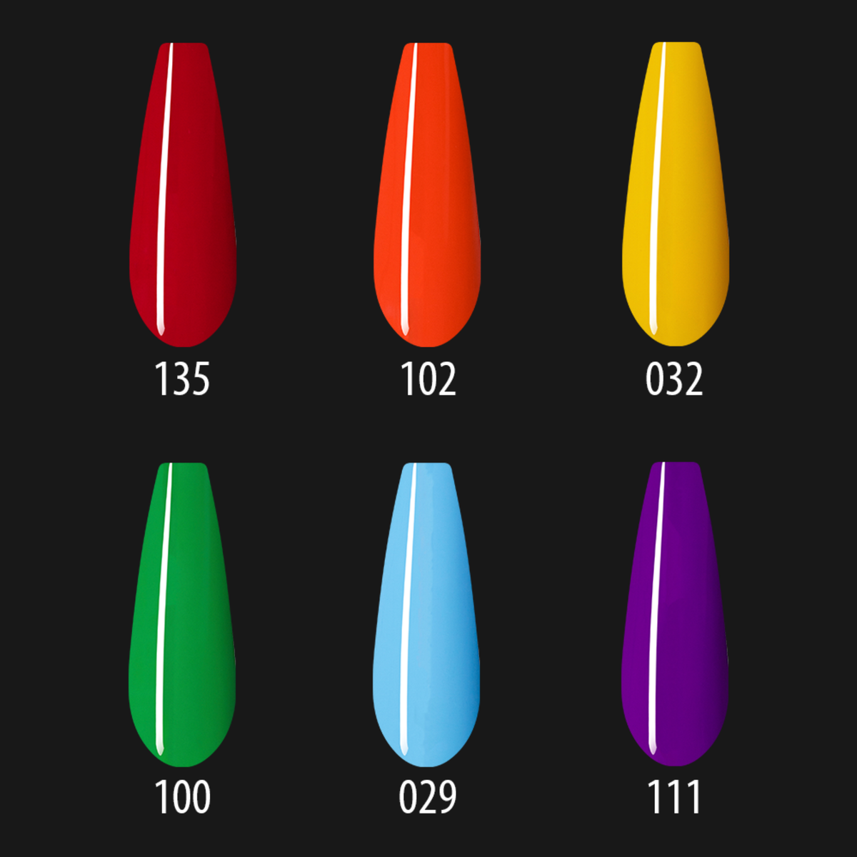 Imen Gel Polish Set (6 pcs) Rainbow