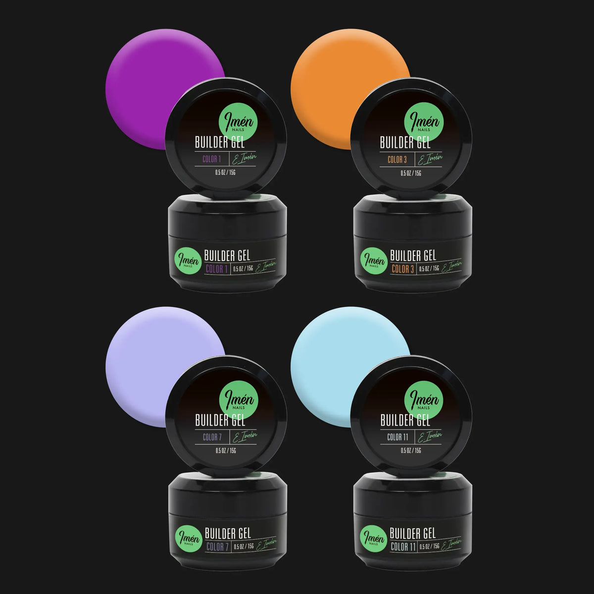 Imen Set Builder Gel Color Collection I (1,3,7,11) v1, 4×15gr