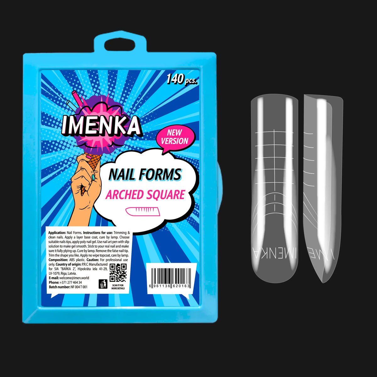 Imenka Nail Forms Imenka "Arched Square" v2, 140pcs