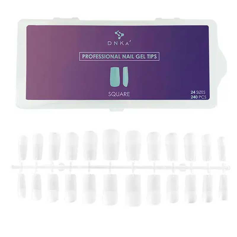 Gel constructor Gel Tips - DNKa Professional Nail Gel Tips Square - 240 uds. — imagen 2