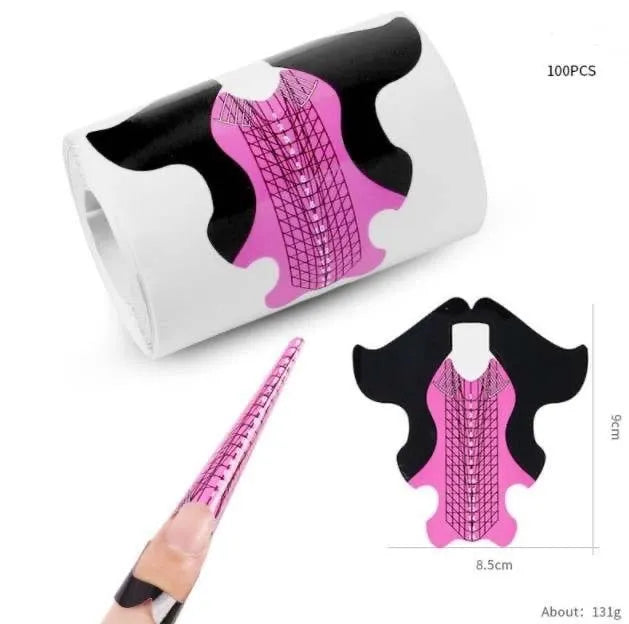 MOLOKOM Nail Forms Pink 100 pcs