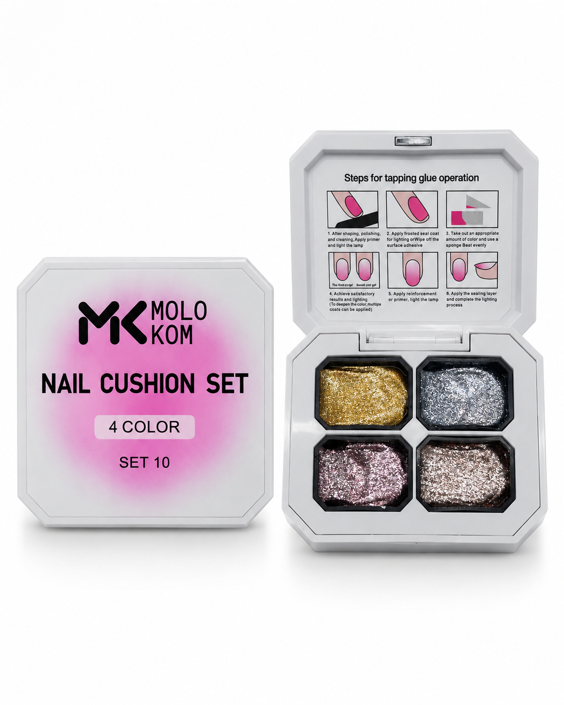 MOLOKOM Nail Cushion Set 10 - Gel Paint Set for Nail Art