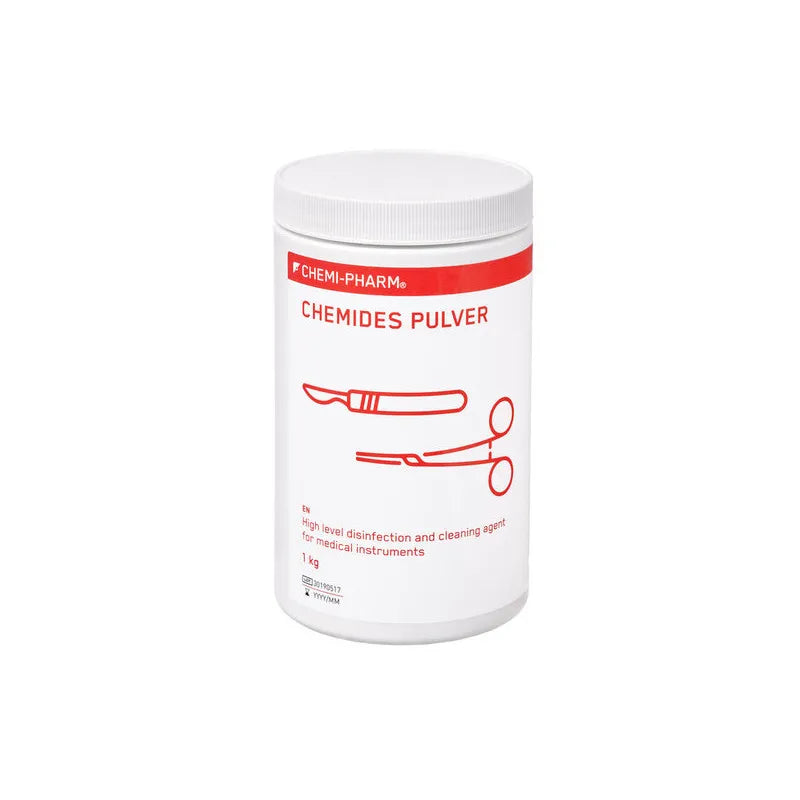 CHEMIDES PULVER 1KG – produit de désinfection de haut niveau et de nettoyage des instruments médicaux