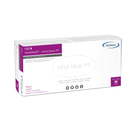 Vinyylikäsineet MaiMed® Blue PF, M (100 kpl)