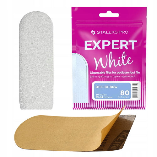 Refill pads for pedicure foot file Staleks Pro Expert 10, 80 grit, 30 pcs, white