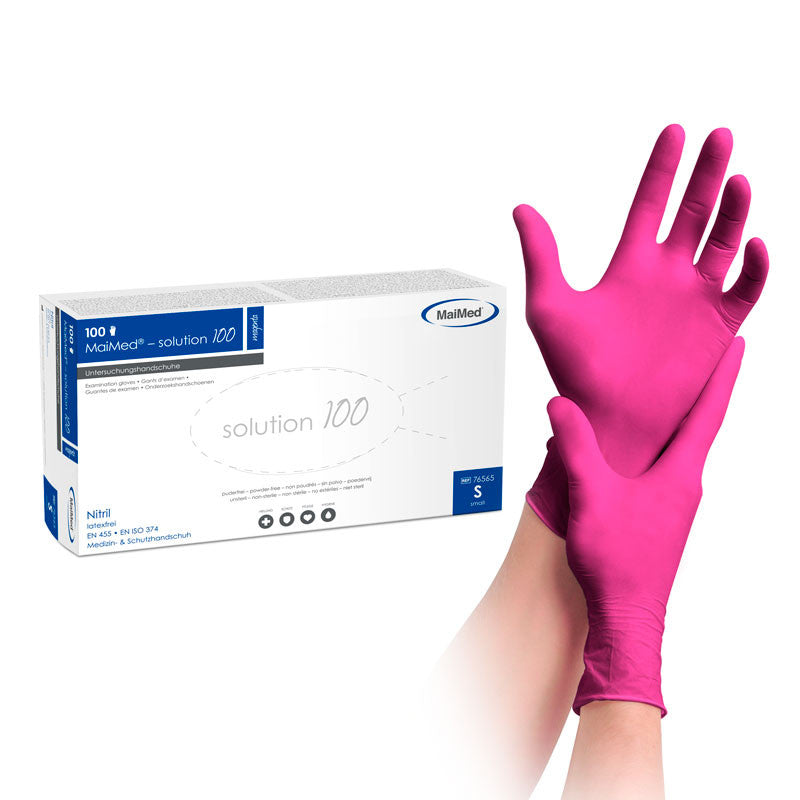Gloves MaiMed® Nitrile Magenta S (100 pcs) - 10 PACKS