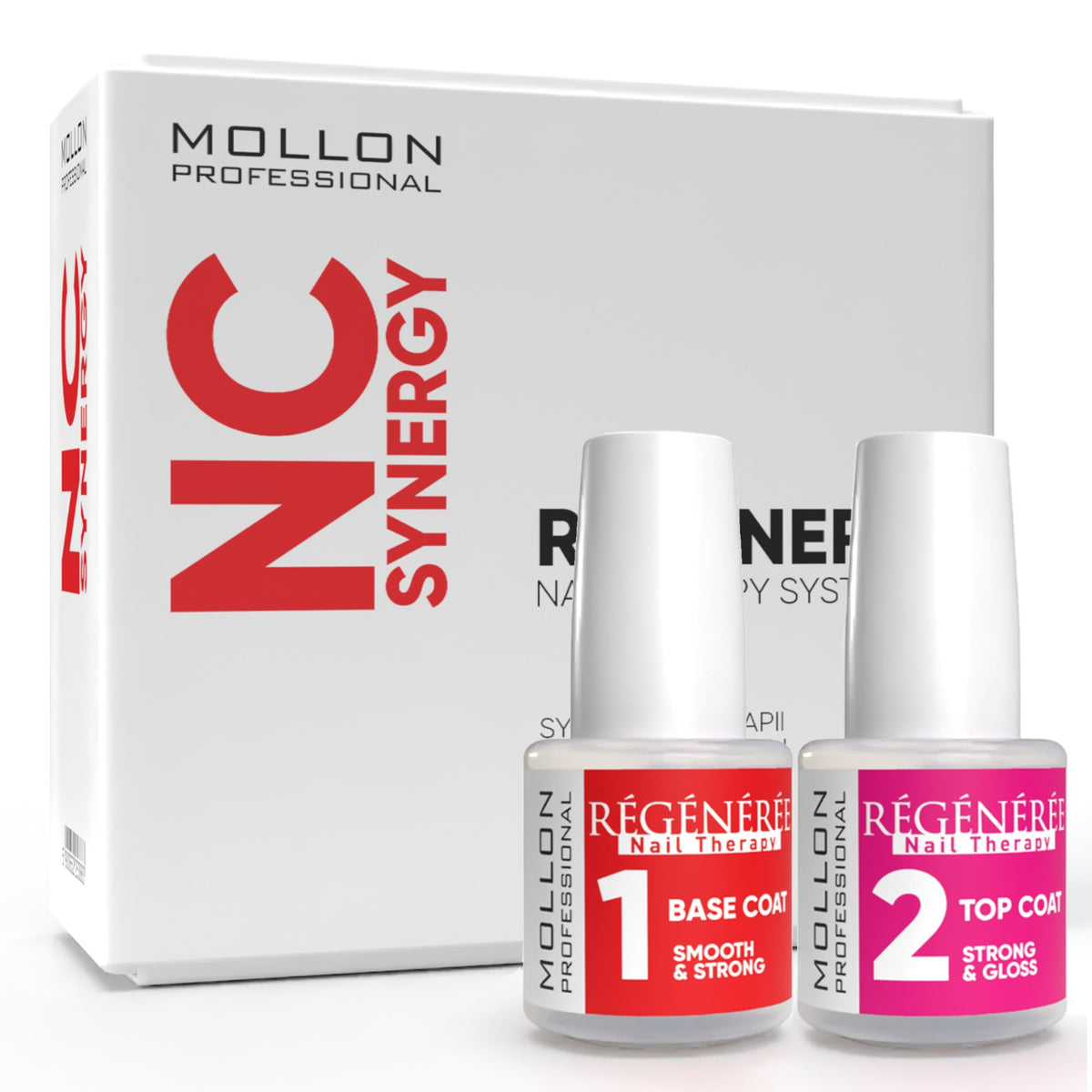 MOLLON PRO Nail Therapy Regenerée – kopšanas komplekts novājinātiem nagiem, 2 × 15 ml