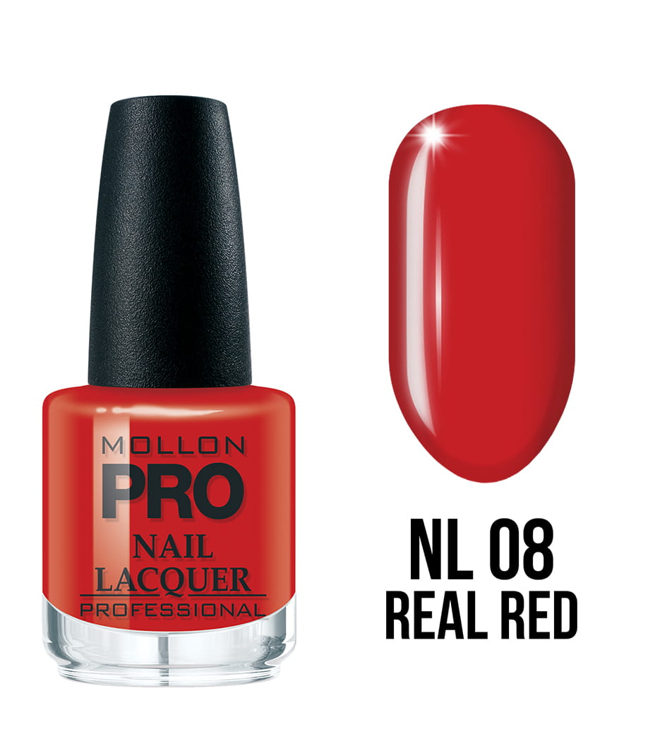 008 REAL RED MOLLON Hardening – классический лак для ногтей 15 ml