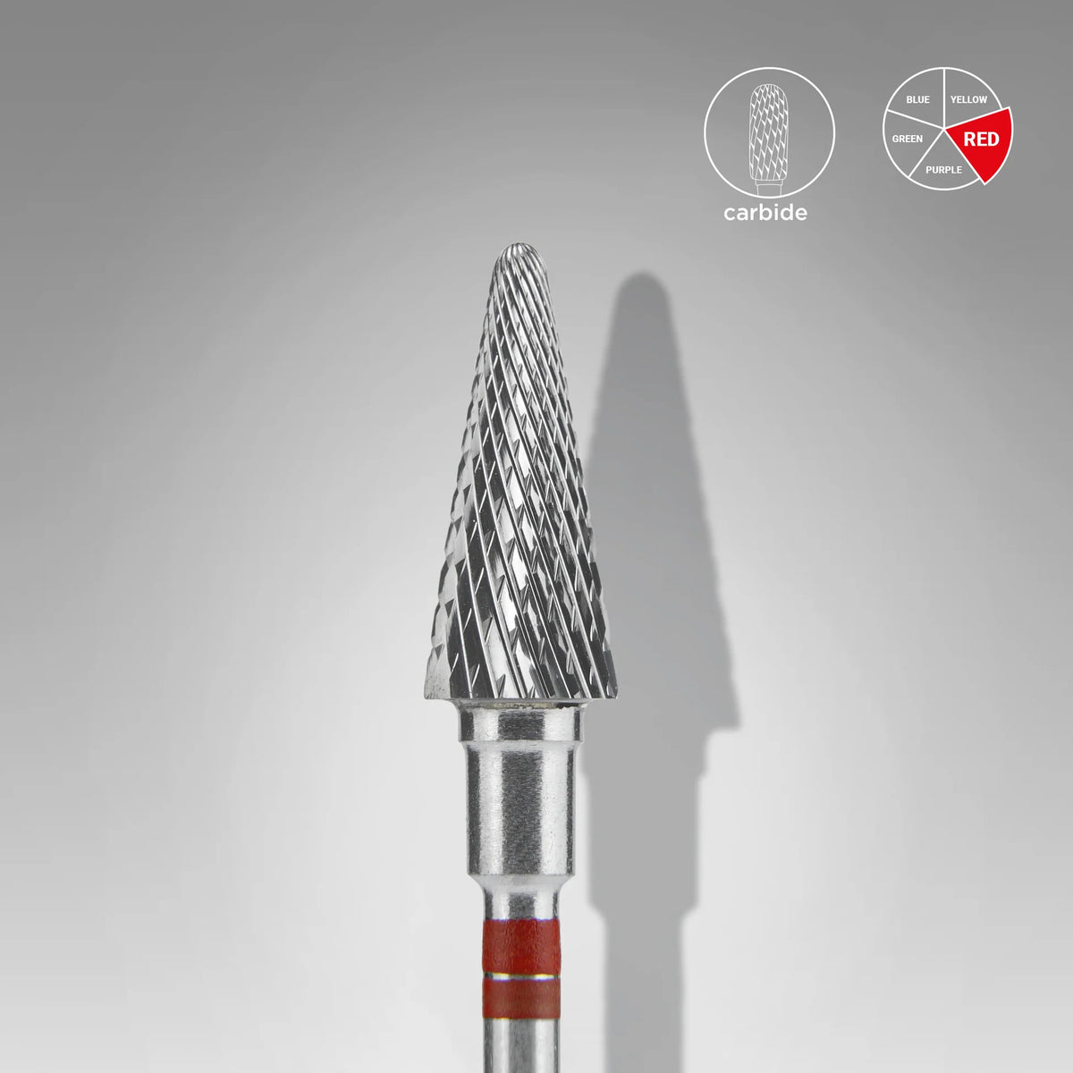 STALEKS EXPERT Fraise en carbure pour gauchers cône rouge, diamètre de tête 6 mm, partie active 14 mm