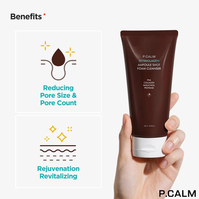 P.CALM Retinolagen Ampoule Shot Foam Cleanser 120ml — 120ml