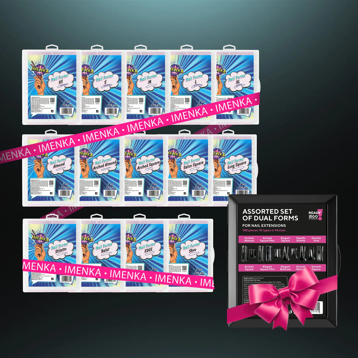 Imenka Pack of 14 Nail Forms Imenka with Promo R2GO v1