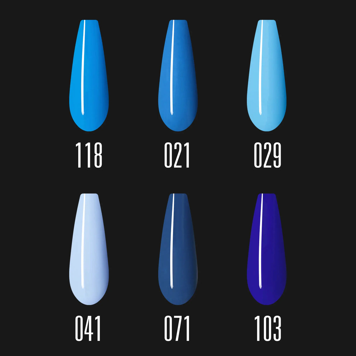 Imen Gel Polish Set (6 pcs) Blue