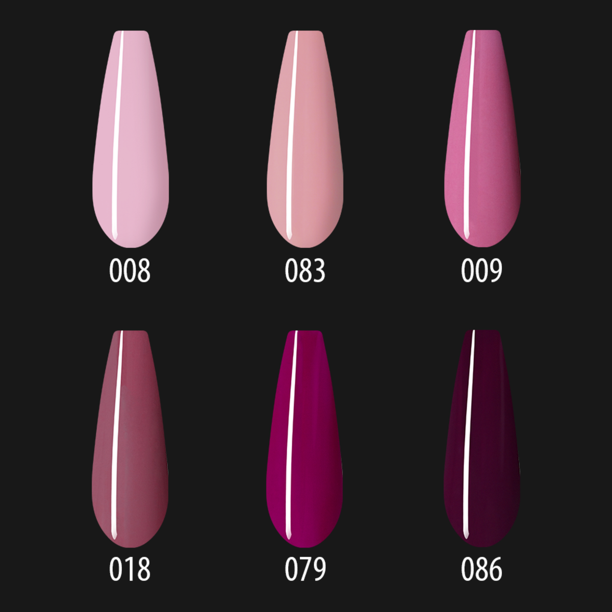Imen Gel Polish Set (6 pcs) Cabernet