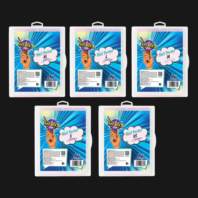 Imenka Pack of Imenka Nail Forms "XS, S, M, L, XL" v1