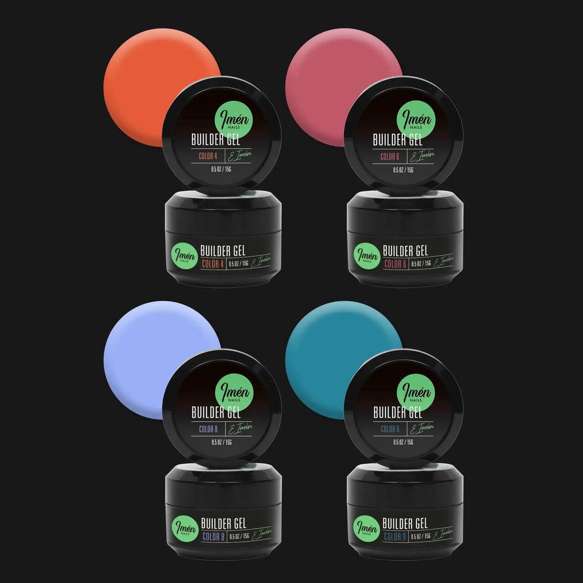 Imen Set Builder Gel Color Collection III (4,6,8,9) v1, 4×15gr