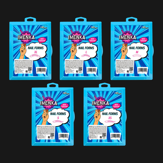 Imenka Pack of Imenka Nail Forms "XS, S, M, L, XL" version 2
