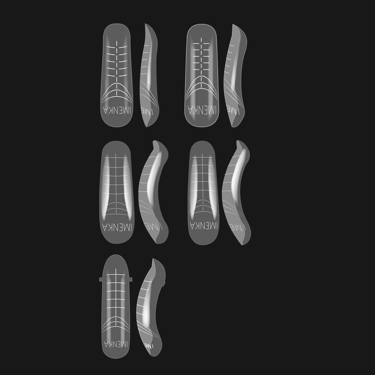 Imenka Nail Forms Set Imenka "Basic Mix", 140pcs