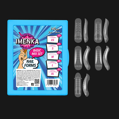 Imenka Nail Forms Set Imenka "Basic Mix", 140pcs