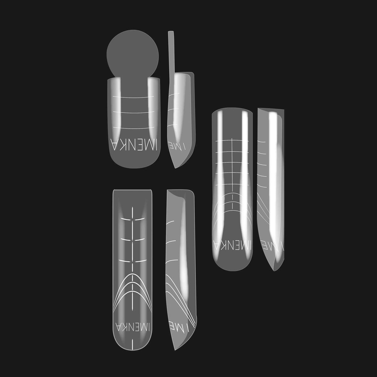 Imenka Nail Forms Set Imenka "Square Mini Mix", 42pcs