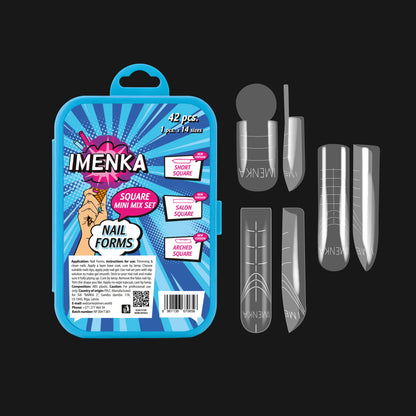 Imenka Nail Forms Set Imenka "Square Mini Mix", 42pcs