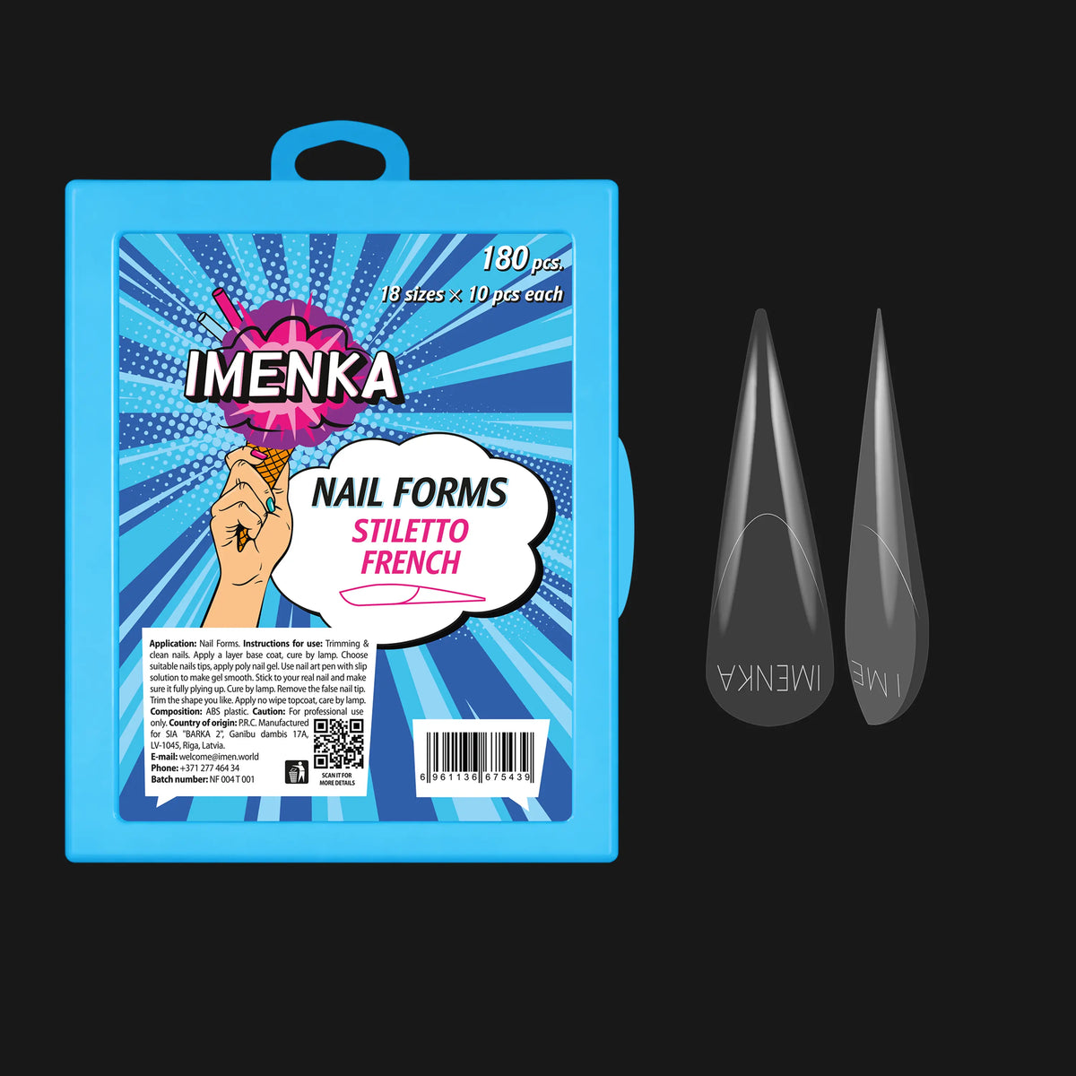 Imenka Nail Forms Imenka "Stiletto French", 180pcs