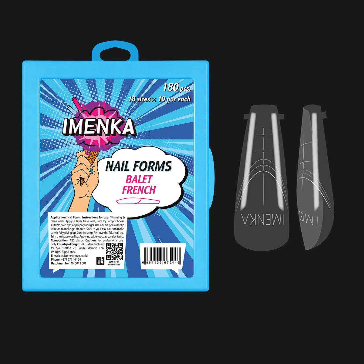Imenka Nail Forms Imenka "Balet French", 180pcs