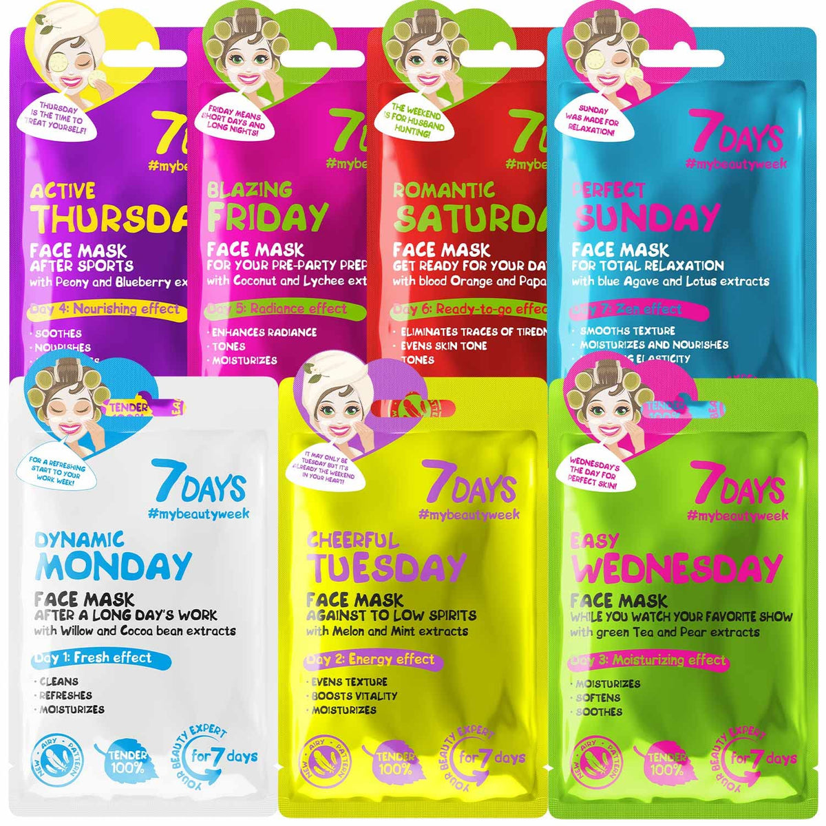 7Days Beauty Week Gesichtsmasken 28g — Produktbild 1
