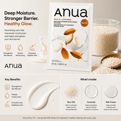 Anua Rice 70 Intensive Moisturizing Milk Mask 25ml — product image 2