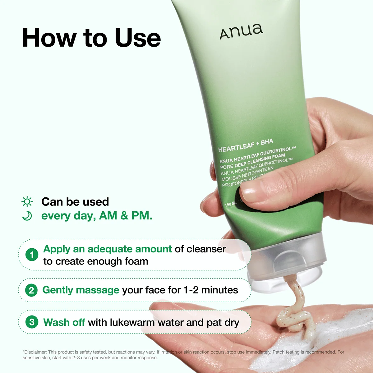 Anua Heartleaf Quercetinol Pore Deep Cleansing Foam 150ml — product image 3