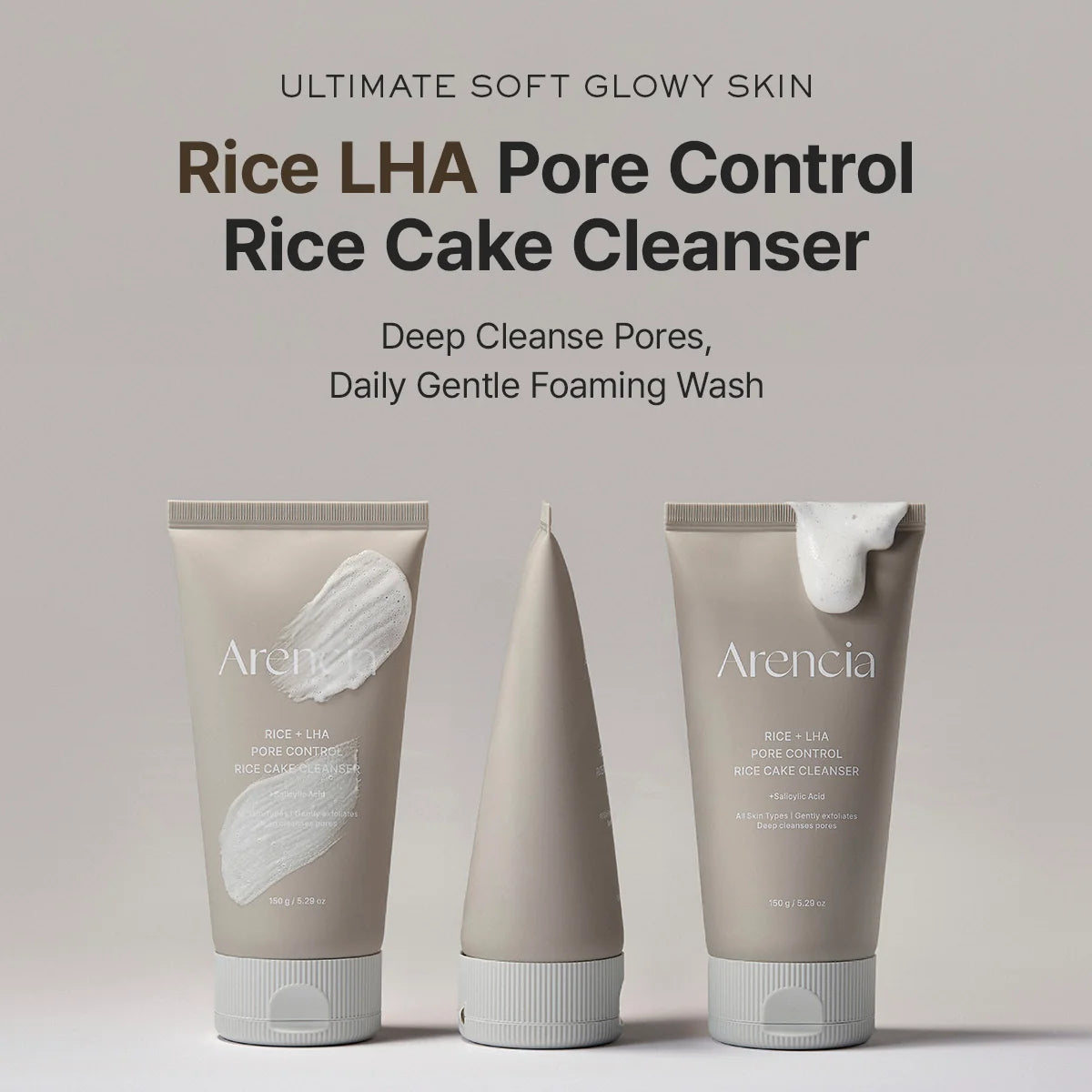 Arencia Rice + LHA Pore Control Rice Cake Cleanser 150g — product image 2