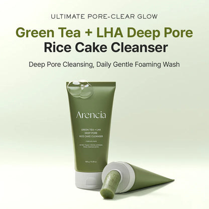 Arencia Green Tea + LHA Deep Pore Rice Cake Cleanser 150g — product image 2