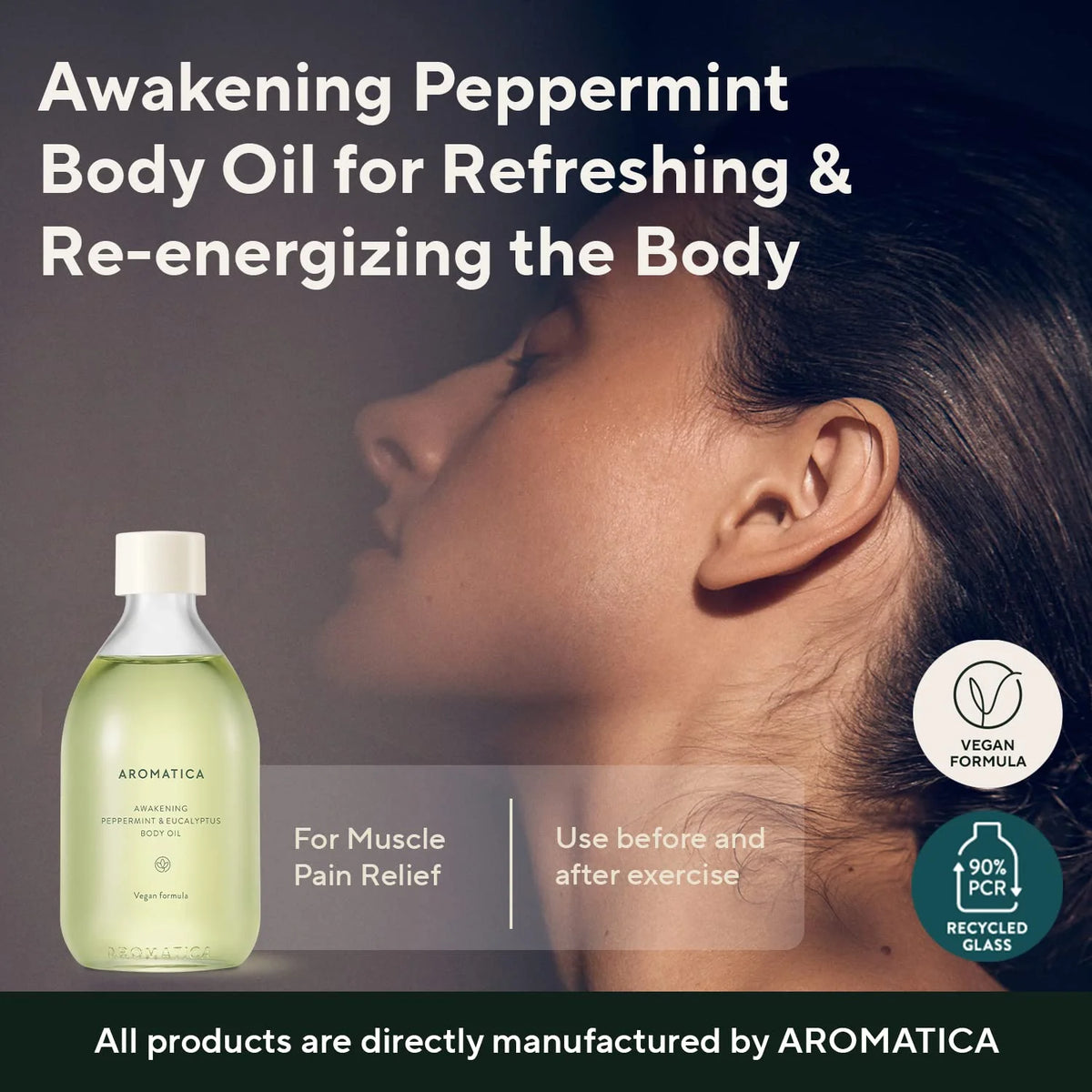 Aromatica Erwachendes Pfefferminz- und Eukalyptus-Körperöl 100ml — Produktbild 2