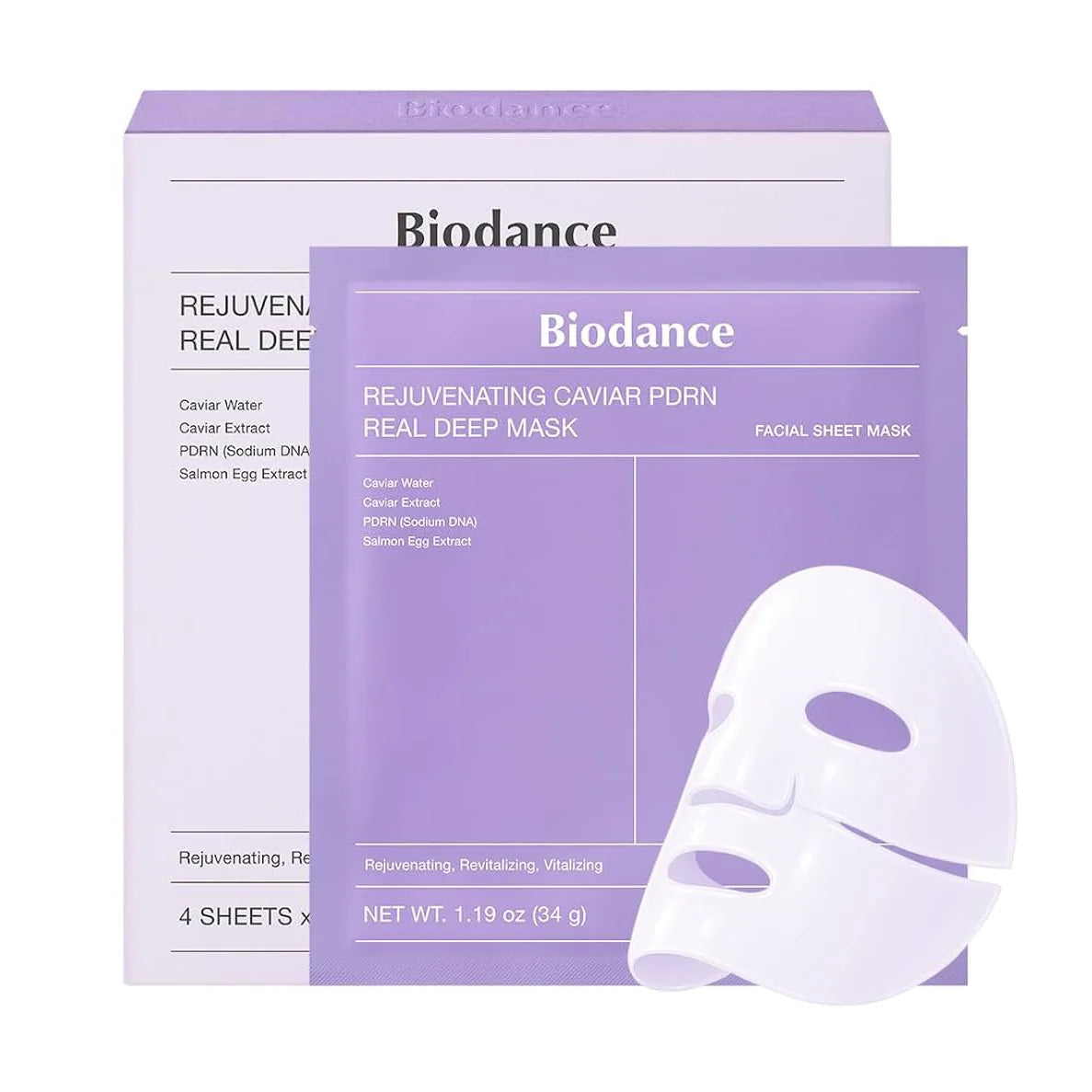 Biodance Rejuvenating Caviar PDRN Real Deep Mask — 4 Masks