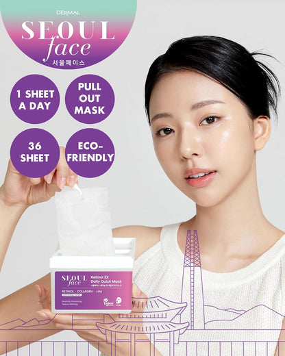 DERMAL Seoul Face Retinol 3X Daily Quick Mask 36pcs — Фото товара 2