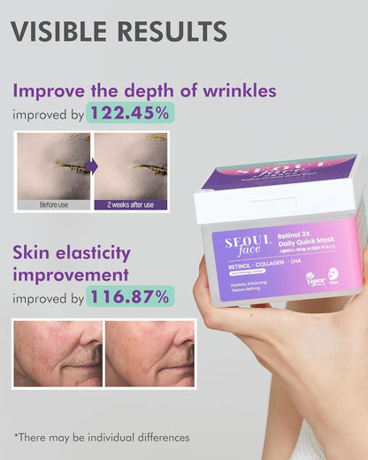 DERMAL Seoul Face Retinol 3X Daily Quick Mask 36pcs — Фото товара 3