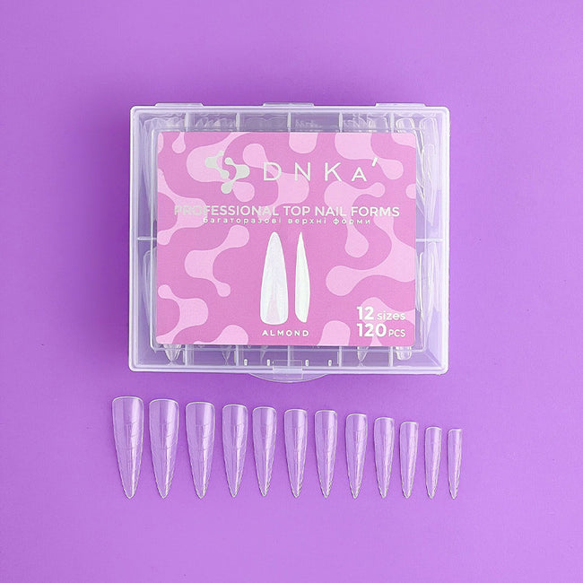 Top forms for building nails - DNKa Top Nail Forms Almond - 120 pcs