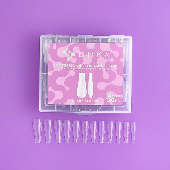Top forms for building nails - DNKa Top Nail Forms Short Almond - 120 pcs