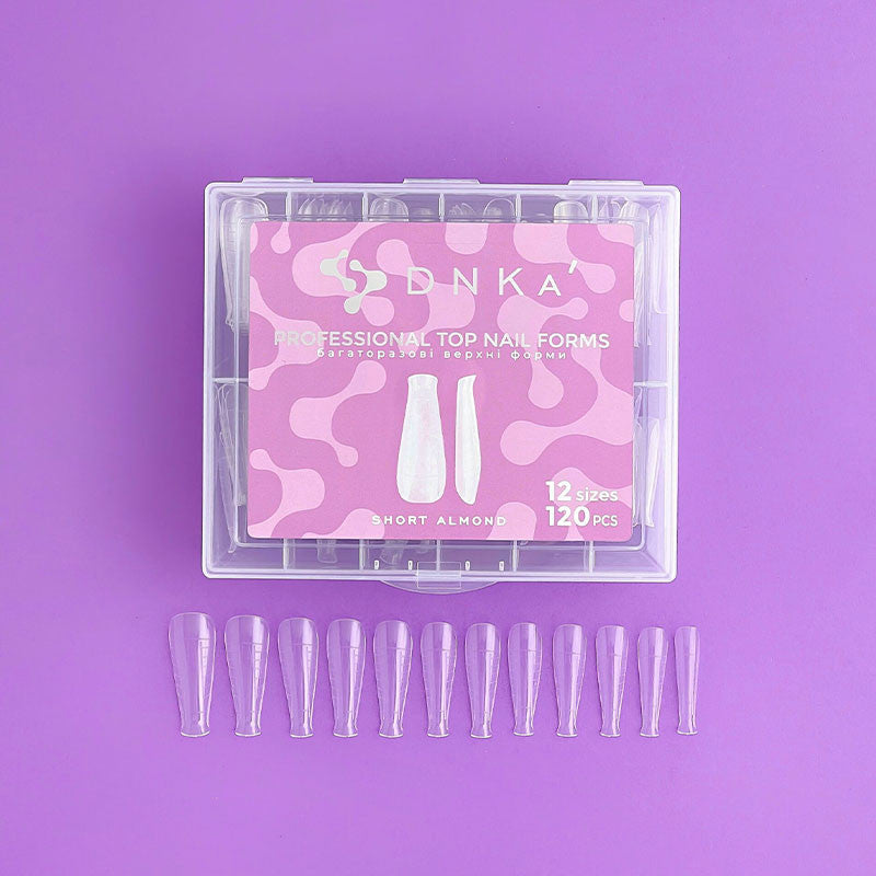 Top forms for building nails - DNKa Top Nail Forms Short Almond - 120 pcs