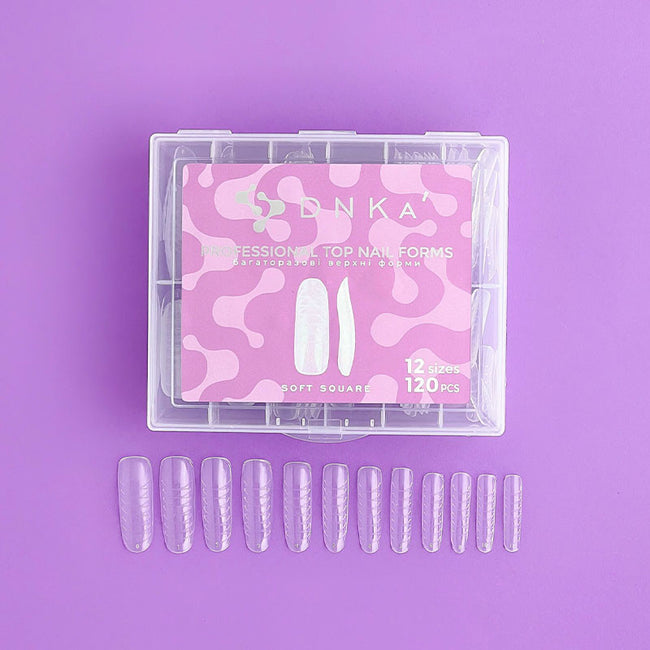 Top forms for building nails - DNKa Top Nail Forms Soft Square - 120 pcs