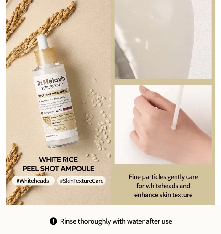 Dr. Melaxin Peel Shot Exfoliant White Rice Ampoule 80ml — product image 4