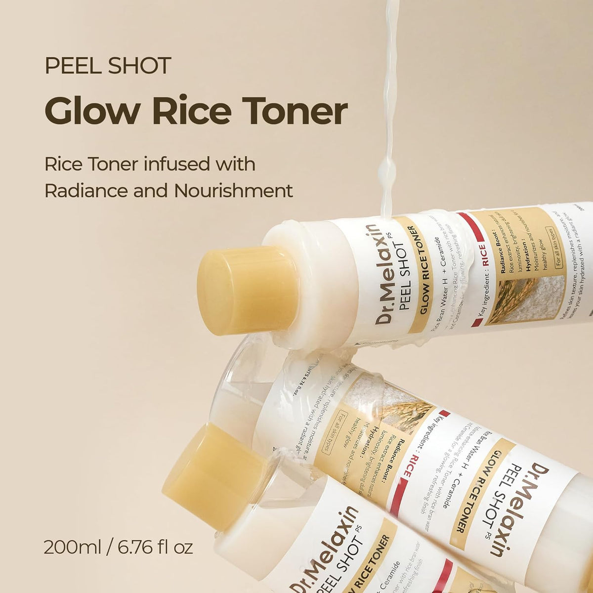 Dr. Melaxin Peel Shot Glow White Rice Toner 200ml — product image 2