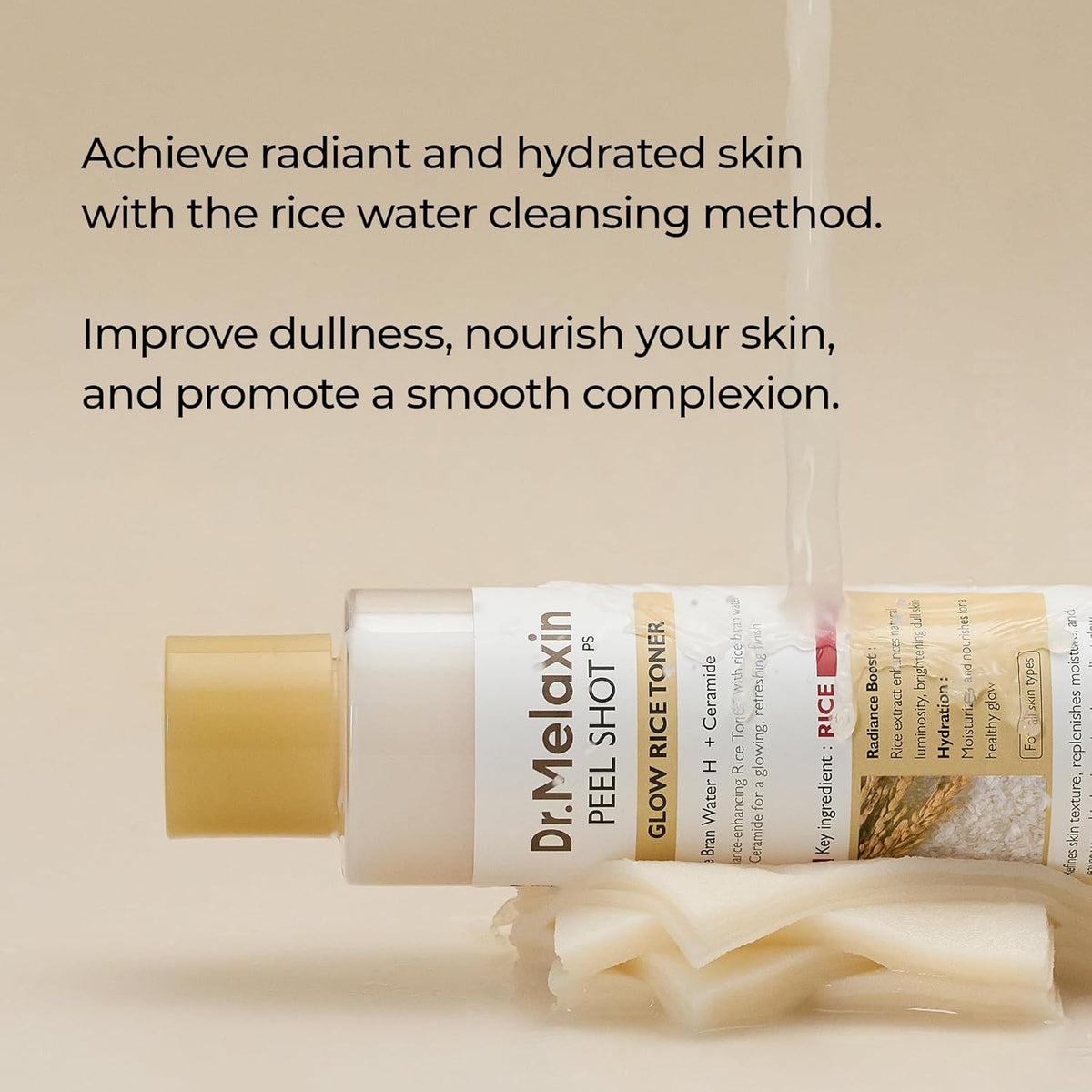 Dr. Melaxin Peel Shot Glow White Rice Toner 200ml — product image 3