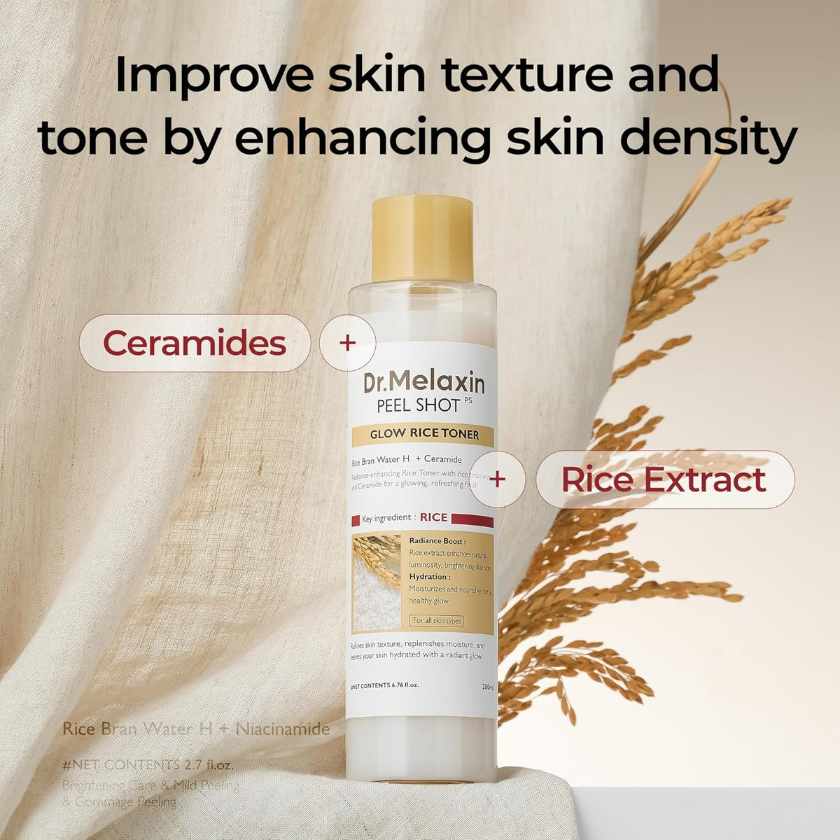 Dr. Melaxin Peel Shot Glow White Rice Toner 200ml — product image 4
