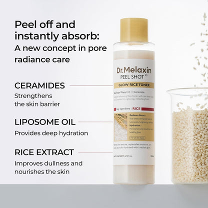 Dr. Melaxin Peel Shot Glow White Rice Toner 200ml — product image 5