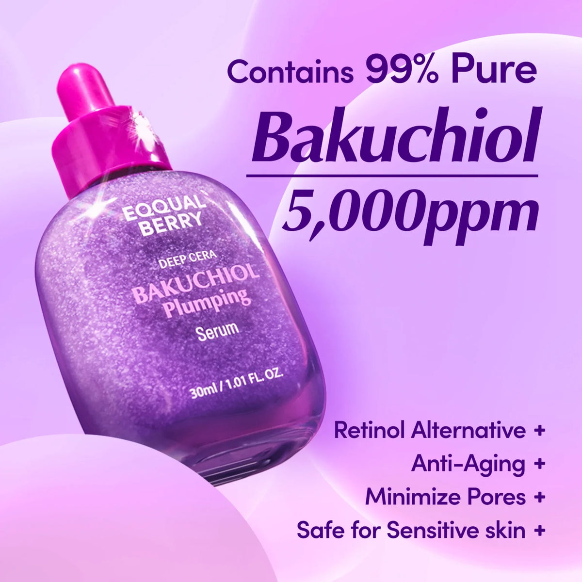 EQQUALBERRY Deep Cera Bakuchiol Plumping Serum 30ml — product image 2