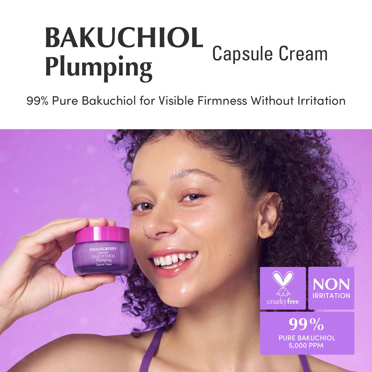 EQQUALBERRY Bakuchiol Uzpildāmās kapsulas Cream 50 ml — Produkta attēls 2
