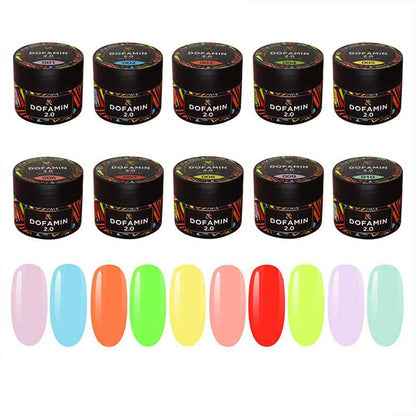 F.O.X Dofamin Colored Gel Polish Base Set – 10 ml / 10 pcs
