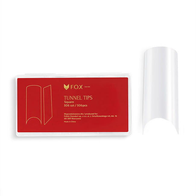 Gel constructor Gel tips F.O.X Tunnel Tips, Square shape, 506 uds.