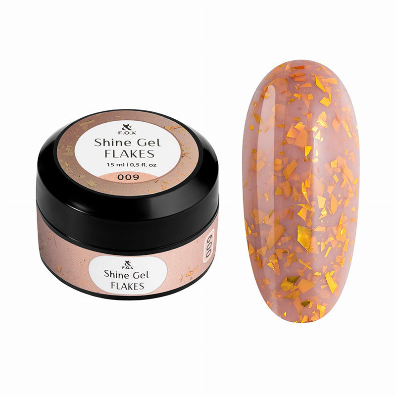 Gel de construction Shine Gel Flakes 009 F.O.X - 15 ml
